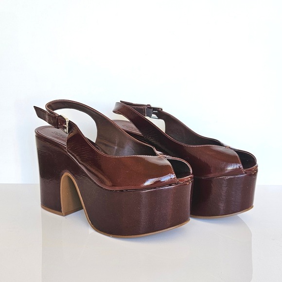 SCHUTZ Brandi Platform Sandals Root Brown $198 Size US 8.5 - Picture 5 of 15